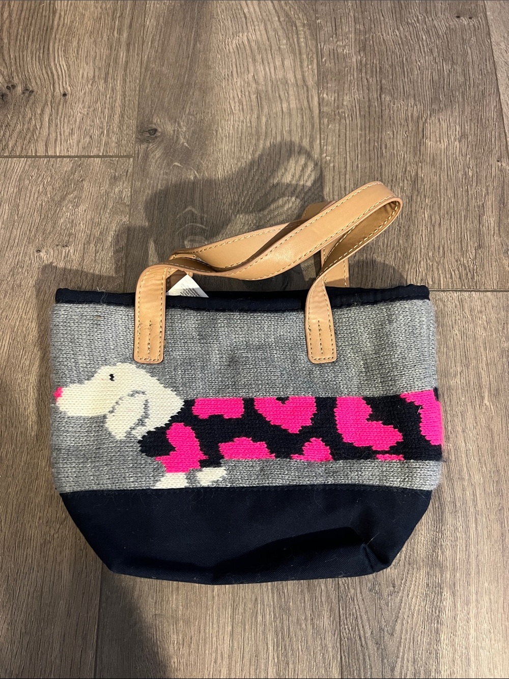 NWOT baby gap knit + Canvas Tote Bag with Pink Heart Dog Motif